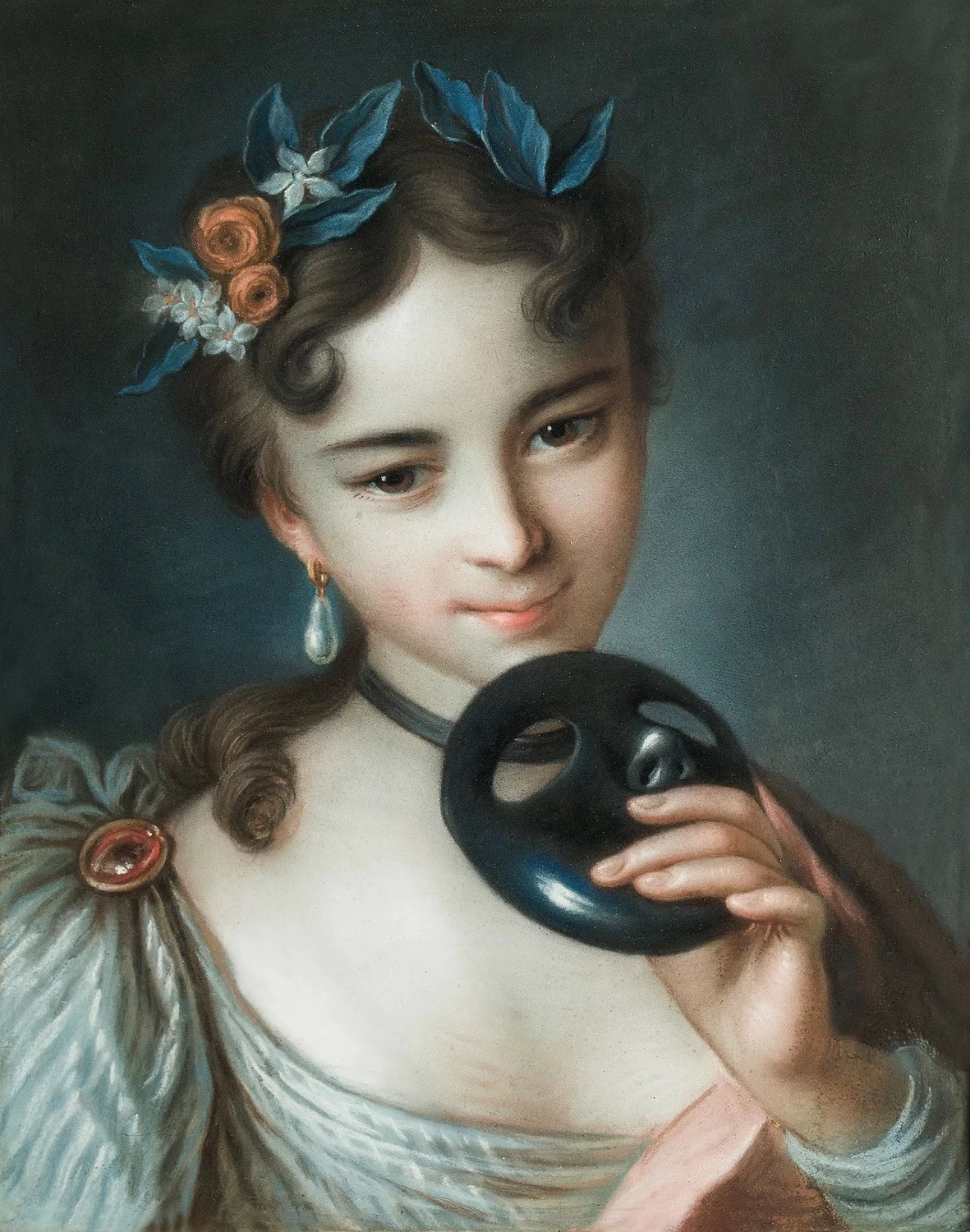 Ritratto di giovane donna con maschera in mano - Avignon, Musée Calvet
